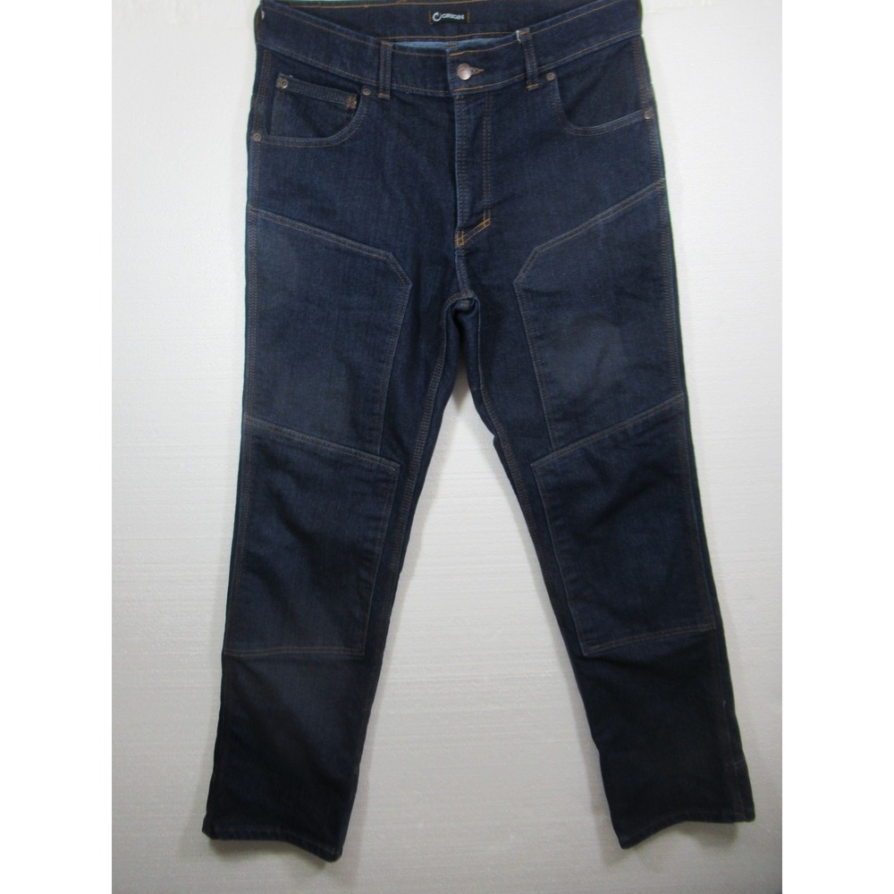Origin USA Reinforced Double Knee Jeans Men 34x32 Dark Blue Straight Workwear